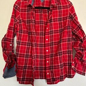 Tommy Hilfiger Red Plaid Casual Shirt